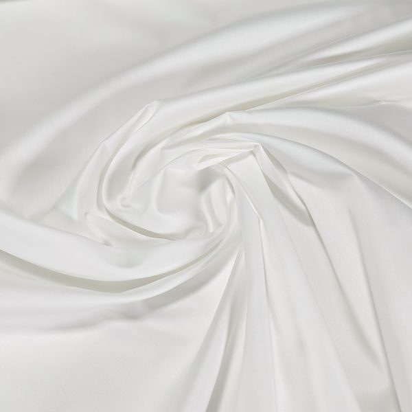 Puuvillasatiini, luomu - puhtaanvalkoinen