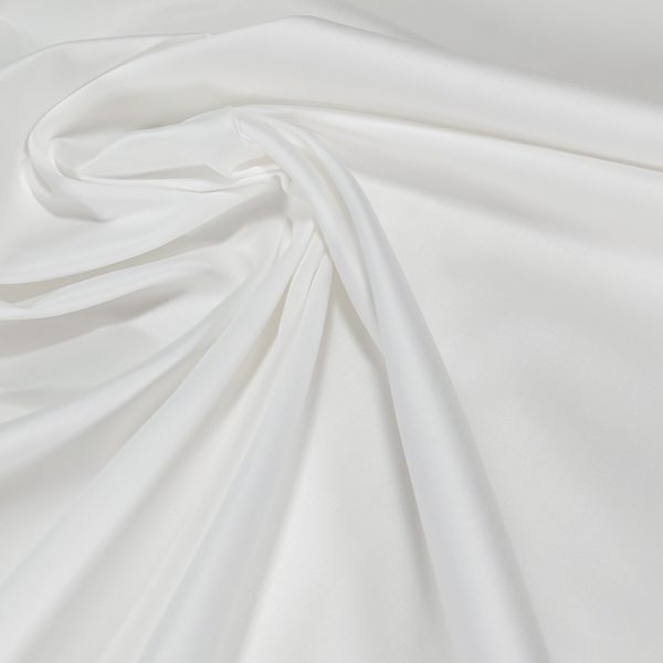 Puuvillasatiini, luomu - puhtaanvalkoinen