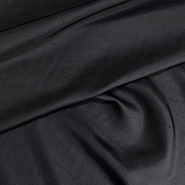 Musta shantungsilkki - 19mm (82g/m²)
