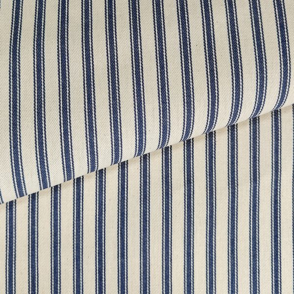 Ticking raitakangas, vahva puuvillakangas - navy, palosuojattu, 215cm