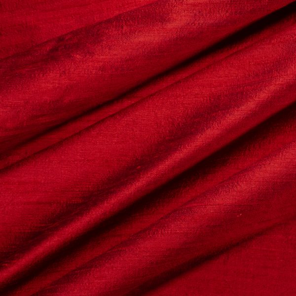 Dupion-silkki, käsinkudottu - Burgundy & musta