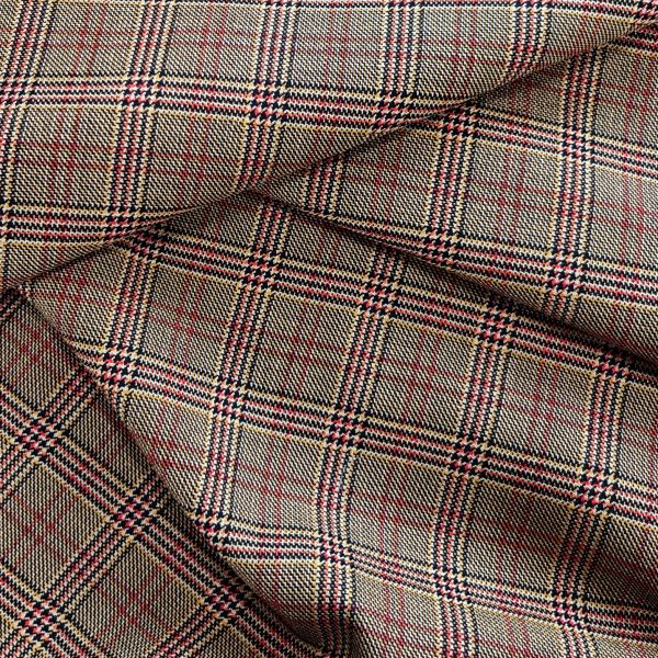 Ruudullinen tweed-villakangas takkeihin ja pukuihin