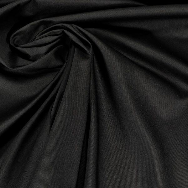 Puuvillagabardiini, kutistettu - Musta