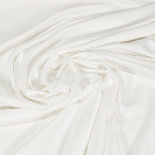 Valkoinen, ruudullinen jacquard viskoosikangas