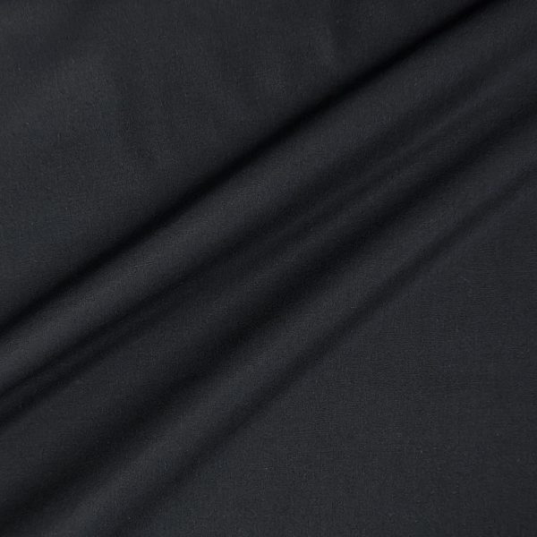 Puuvillapopliini paitoihin ja mekkoihin - Egyptiläinen Makò-puuvilla - Sanforoitu, kutistumaton - musta