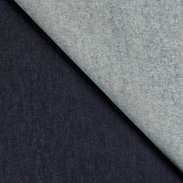 Aito täyspuuvillainen denim farkkukangas - Indigolla kyyppivärjätty, kutistettu