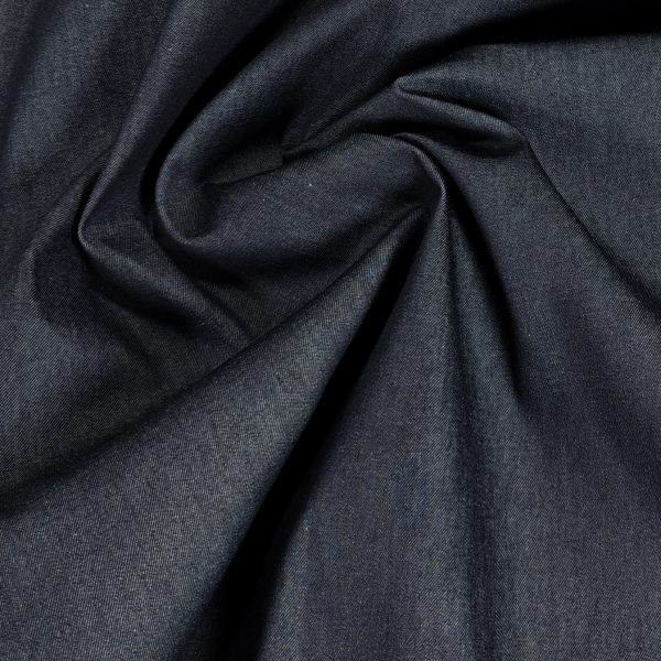 Aito täyspuuvillainen denim farkkukangas - Indigolla kyyppivärjätty, kutistettu