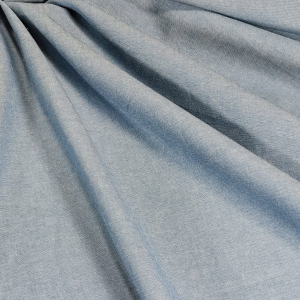 Chambray paita- ja mekkokangas - kyyppivärjätty, kutistettu