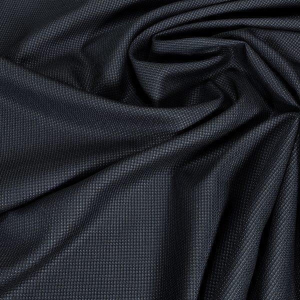 Jacquard pukuvillakangas, 100% villa - Tumma indigonsininen