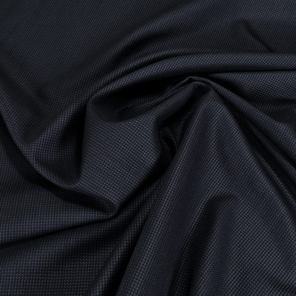 Jacquard pukuvillakangas, 100% villa - Tumma indigonsininen