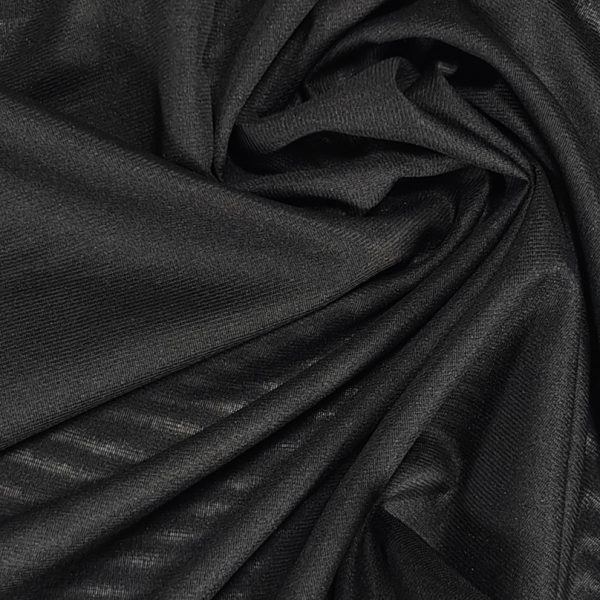 Joustava, silitettävä neulostukikangas - musta ja valkoinen