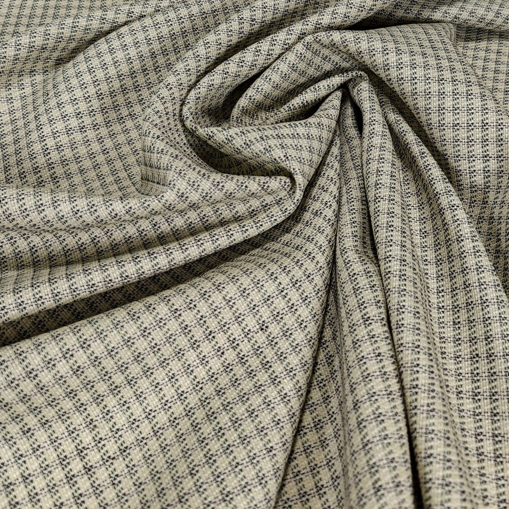 Kevyt Ruudullinen Pukuvillakangas - Täysvilla