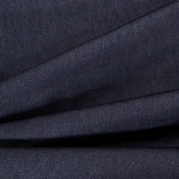 Indigolla kyyppivärjätty, joustava denim farkkukangas - kutistettu