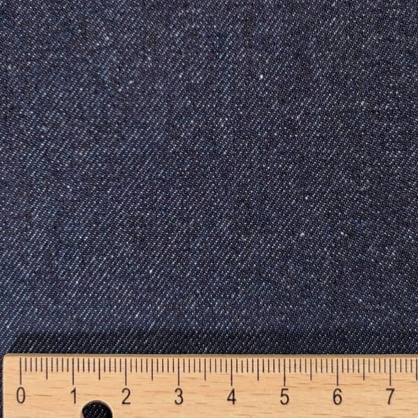 Indigolla kyyppivärjätty, joustava denim farkkukangas - kutistettu