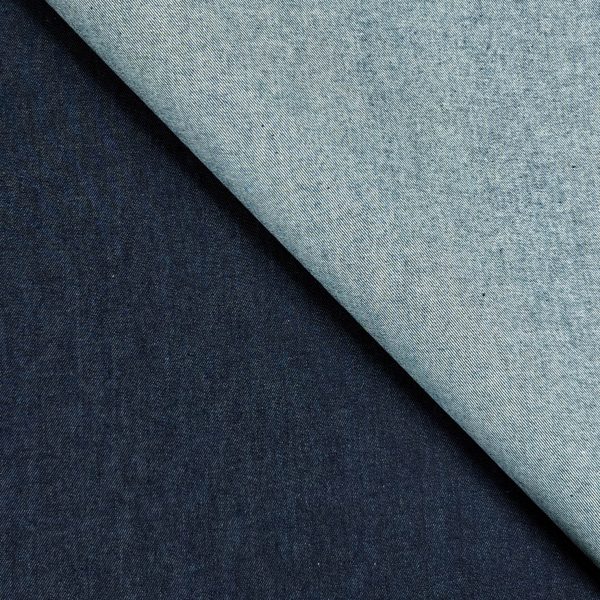 Aito täyspuuvillainen denim farkkukangas - Indigolla kyyppivärjätty, kutistettu