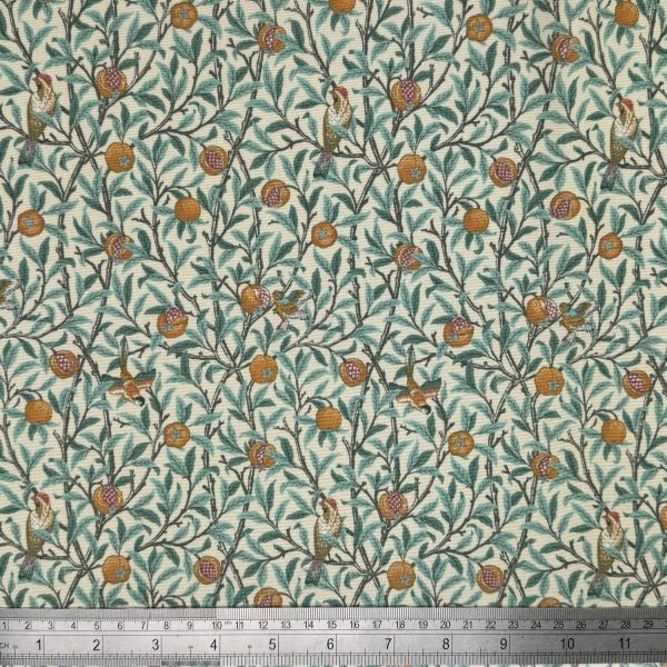 Ulkokangas - William Morris - Bird and Pomegranate - Sinivihreä