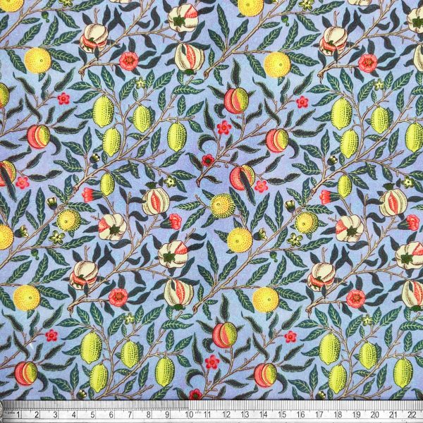 Perkaalipuuvilla - William Morris - Fruit / Pomegranate - Sininen