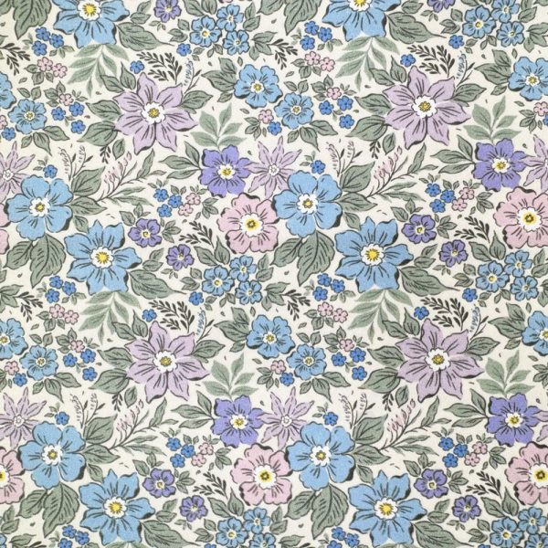 Perkaalipuuvilla - Pastellikukat