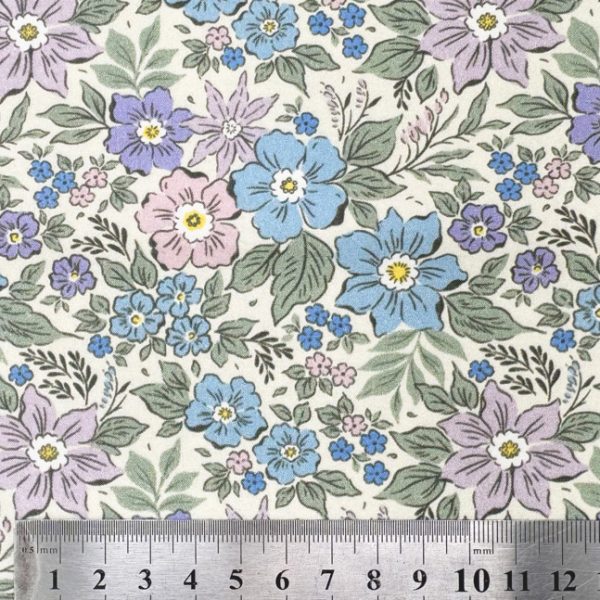 Perkaalipuuvilla - Pastellikukat