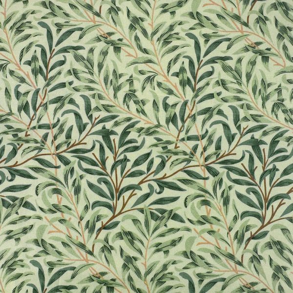 Perkaalipuuvilla - William Morris - Willow Bough, Pajunoksat - vihreä