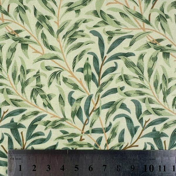 Perkaalipuuvilla - William Morris - Willow Bough, Pajunoksat - vihreä