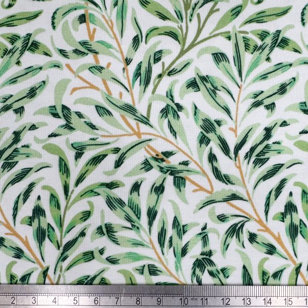 Puuvillatrikoo - William Morris – Willow Bough, Pajunoksat – salvia