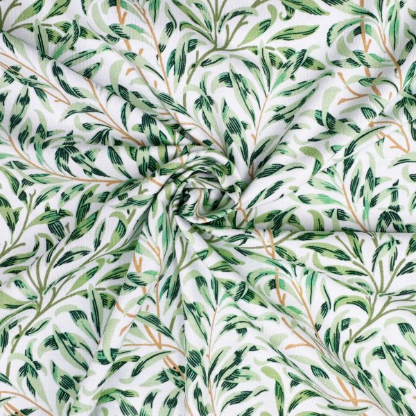 Puuvillatrikoo - William Morris – Willow Bough, Pajunoksat – salvia