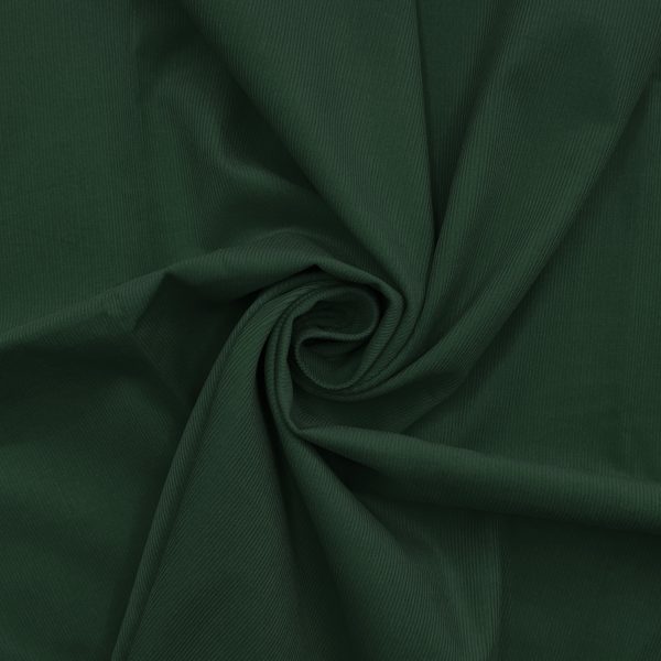 Needlecord vakosametti täyspuuvilla - Pullonvihreä