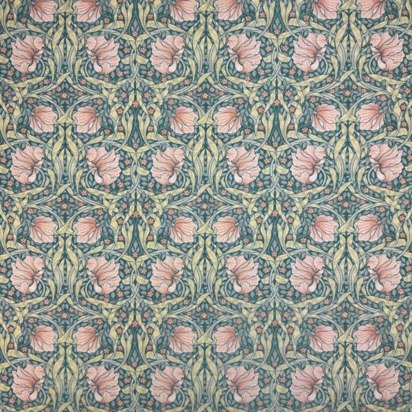Sisustus ja verhoilukangas, pellavasekoite - William Morris - Pimpernel, ruoste