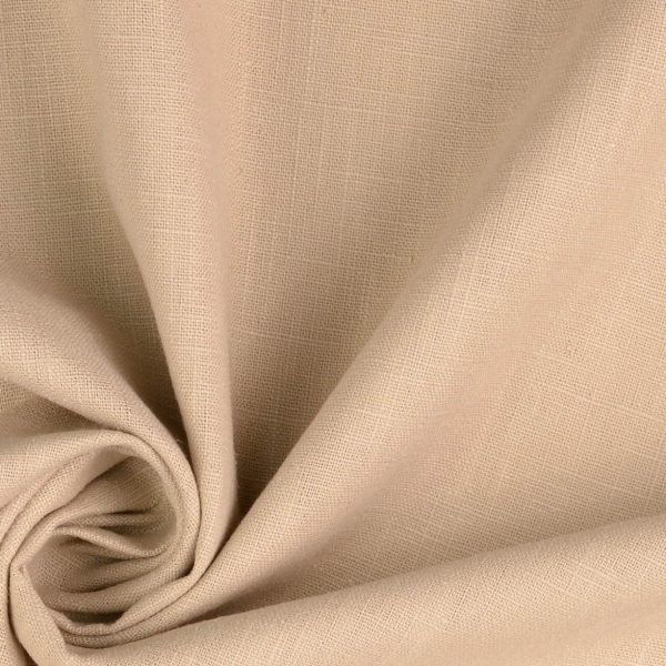 Yksivärinen pesty pellavakangas - beige