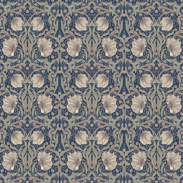 William Morris - Pimpernel - Sisustuskangas 100% puuvilla - Navy