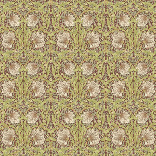 William Morris - Pimpernel - Sisustuskangas 100% puuvilla - Crimson