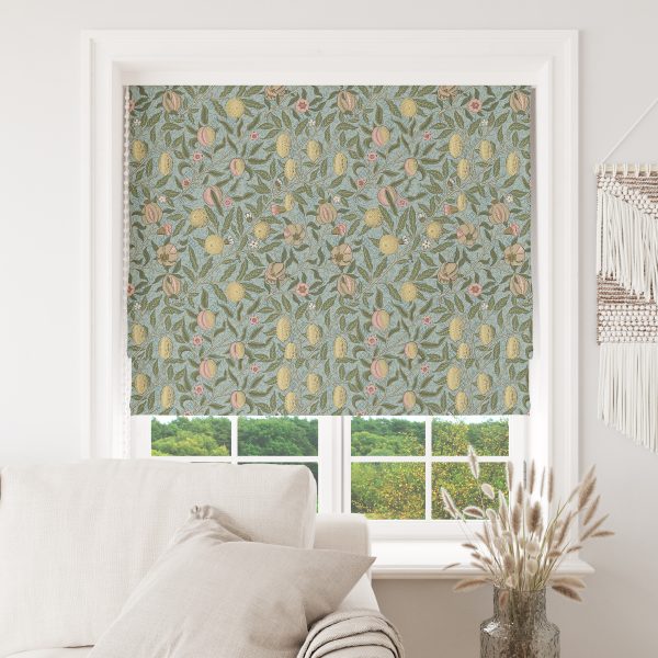William Morris - Pomegranate - Sisustuskangas 100% puuvilla- Turkoosi
