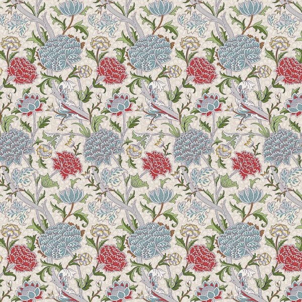 William Morris - Cray - Sisustuskangas 100% puuvilla- Paratiisinsininen