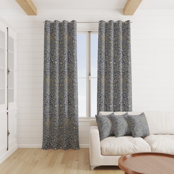 William Morris - Blackthorn - Sisustuskangas 100% puuvilla - Siniharmaa