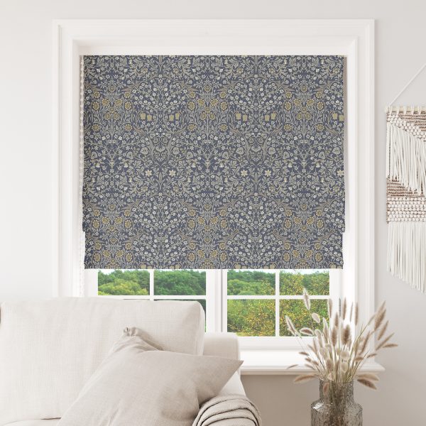 William Morris - Blackthorn - Sisustuskangas 100% puuvilla - Siniharmaa