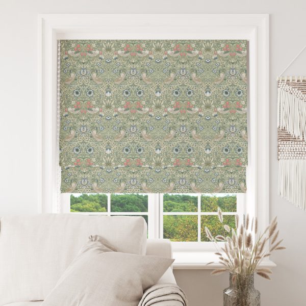 William Morris - Strawberry Thief - Sisustuskangas 100% puuvilla - Salvia