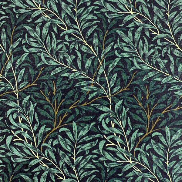 Perkaalipopliini - William Morris - Willow Bough, Pajunoksat - Kesäyö