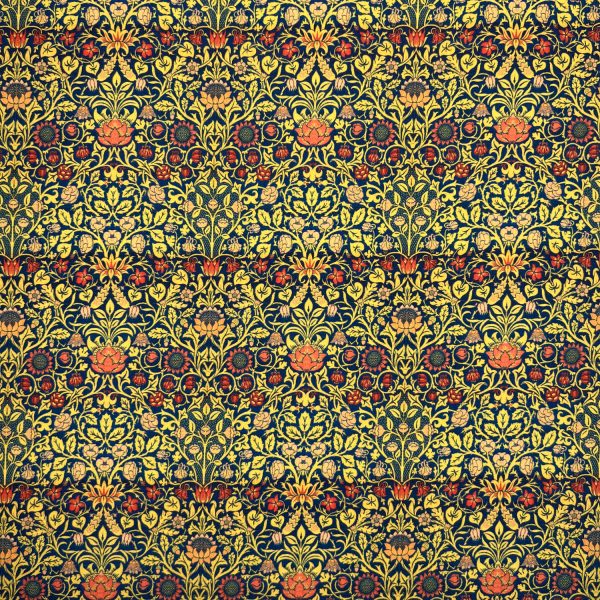 Perkaalipopliini - William Morris - Violet and Columbine