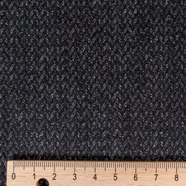 Kalanruotokuvioinen denim, farkkukangas, 330 g/m² - musta