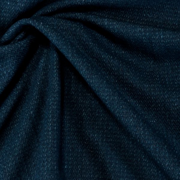 Kalanruotokuvioinen denim, farkkukangas, 330 g/m² - tumma indigo