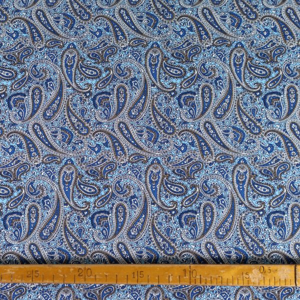 Paisley puuvillapopliini – Sininen-2