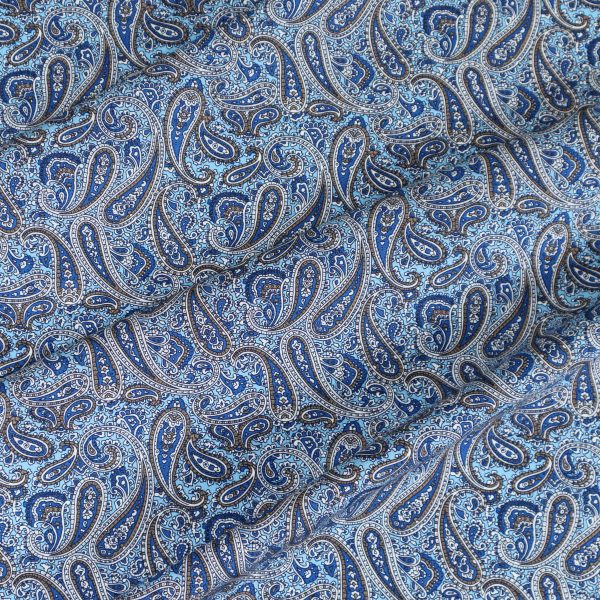 Paisley puuvillapopliini – Sininen