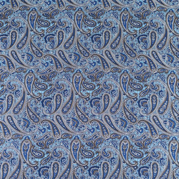 Paisley puuvillapopliini – Sininen